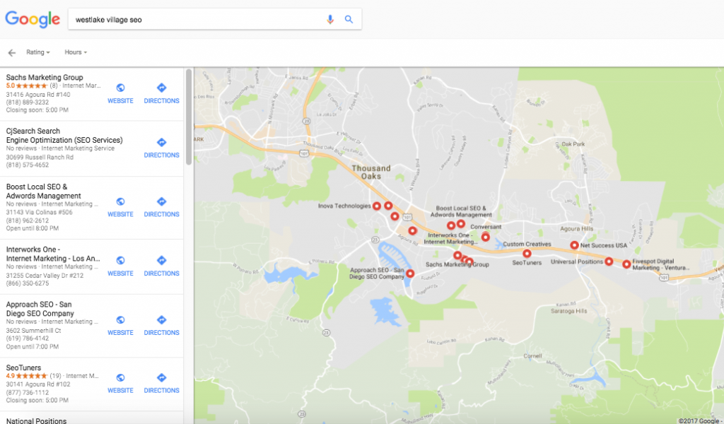 Westlake Village SEO - Google Maps